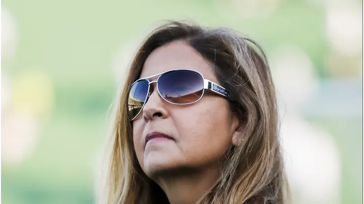 SP - CAMPINAS - 28/09/2024 - BRASILEIRO A 2024, PALMEIRAS X ATLETICO-MG - Leila Pereira presidente do Palmeiras durante partida contra o Atletico-MG no estadio Brinco de Ouro pelo campeonato Brasileiro A 2024.