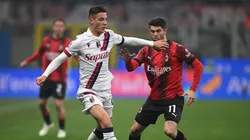 Christian Pulisic pelo Milan em partida diante do Bologna. Foto: Aflo Co. Ltd. / Alamy Stock Photo