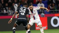 Cherki com a bola em partida entre Monaco e Lyon. Foto: DPPI Media / Alamy Stock Photo