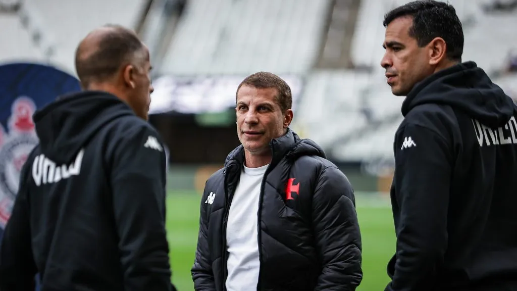 Pedrinho presidente do Vasco antes da partida contra o Corinthians no estádio Arena Corinthians pelo campeonato Brasileiro A 2025. Foto: Fabio Giannelli/AGIF