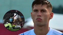 Santiago Mingo e o lance da polêmica. Fotos: Walmir Cirne e Jorge Rodrigues/AGIF