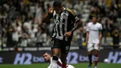 MG - BELO HORIZONTE - 11/05/2025 - BRASILEIRO A 2025, ATLETICO-MG X FLUMINENSE -Junios Santos jogador do Atletico-MG comemora seu gol durante partida contra o Fluminense no estadio Arena MRV pelo campeonato Brasileiro A 2025. Foto: Fernando Moreno/AGIF