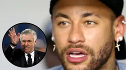 Ancelotti conversou com o camisa 10 do Santos. Fotos: Denis Doyle/Getty Images e Mauricio De Souza/AGIF.