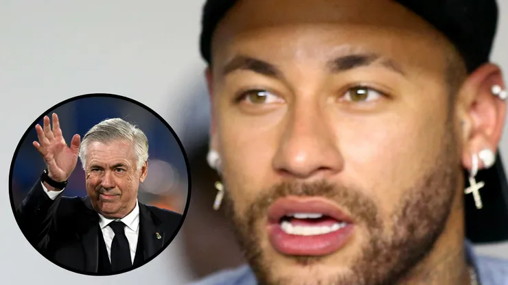 Ancelotti conversou com o camisa 10 do Santos. Fotos: Denis Doyle/Getty Images e Mauricio De Souza/AGIF.