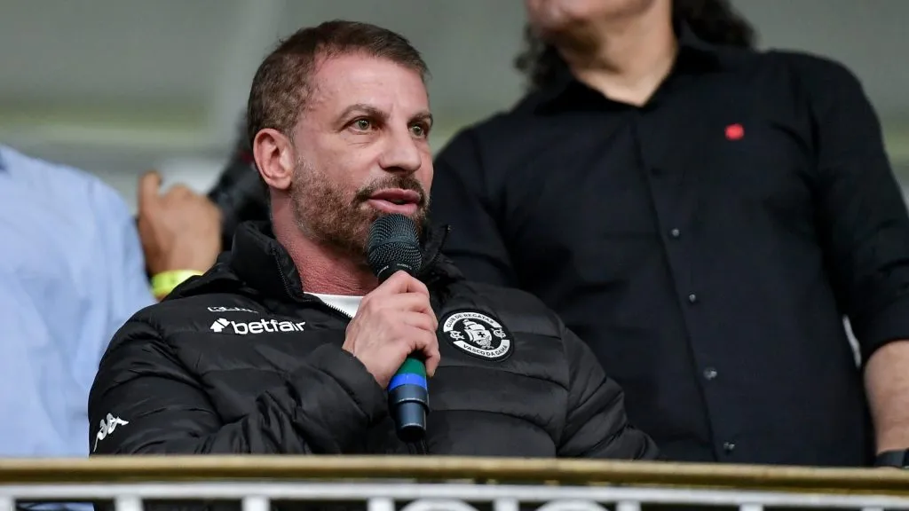 Pedrinho presidente do Vasco antes da partida contra o Corinthians no estádio Arena Corinthians pelo campeonato Brasileiro A 2025. Foto: Fabio Giannelli/AGIF