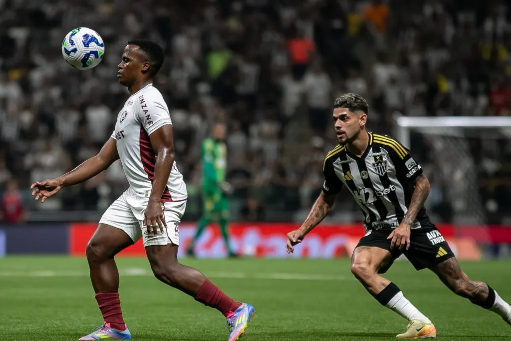 Jhon Arias jogador do Fluminense durante partida contra o Atletico-MG – Foto: Fernando Moreno/AGIF