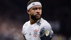 Memphis Depay jogador do Corinthians durante partida contra o Universidad Central no estádio Arena Corinthians pelo campeonato Copa Libertadores 2025. Foto: Marcello Zambrana/AGIF