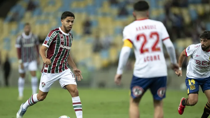 Nonato, jogador do Fluminense durante partida contra o Union Espanola no estadio Maracana pelo campeonato Copa Sul-americana 2025.
