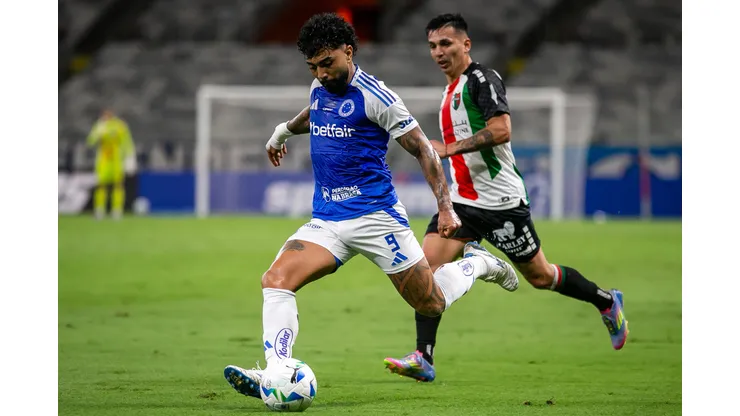 Gabigol marcou pela última vez diante do Palestino, do Chile. Foto: Fernando Moreno/AGIF