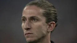 Filipe Luís, técnico do Flamengo, durante partida contra a LDU no estádio Maracanã pela Copa Libertadores