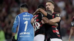 Jogadores do Fla comemorando gol contra a LDU. Foto: Alexandre Loureiro/AGIF