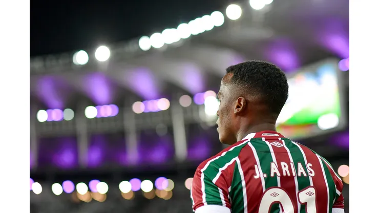 Arias jogador do Fluminense durante partida contra o Sport no estádio Maracanã pelo campeonato Brasileiro A 2025. Foto: Thiago Ribeiro/AGIF