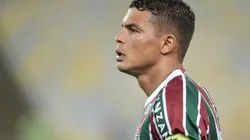 Thiago Silva, jogador do Fluminense, durante partida contra o Flamengo. Foto: Thiago Ribeiro/AGIF