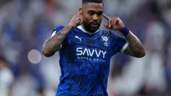 JEDDAH, SAUDI ARABIA - APRIL 25: Malcom of Al Hilal celebrates after scoring the 5th goal during the AFC Champions League Elite match between Al Hilal and Gwangju at King Abdullah Sports City Hall Stadium on April 25, 2025 in Jeddah, Saudi Arabia. (Photo by Yasser Bakhsh/Getty Images)