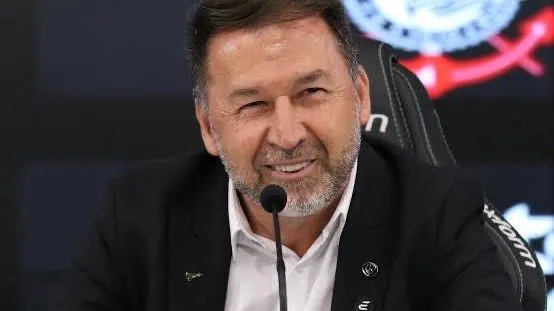 Augusto Melo durante entrevista coletiva. Foto: Rodrigo Coca/Ag. Corinthians