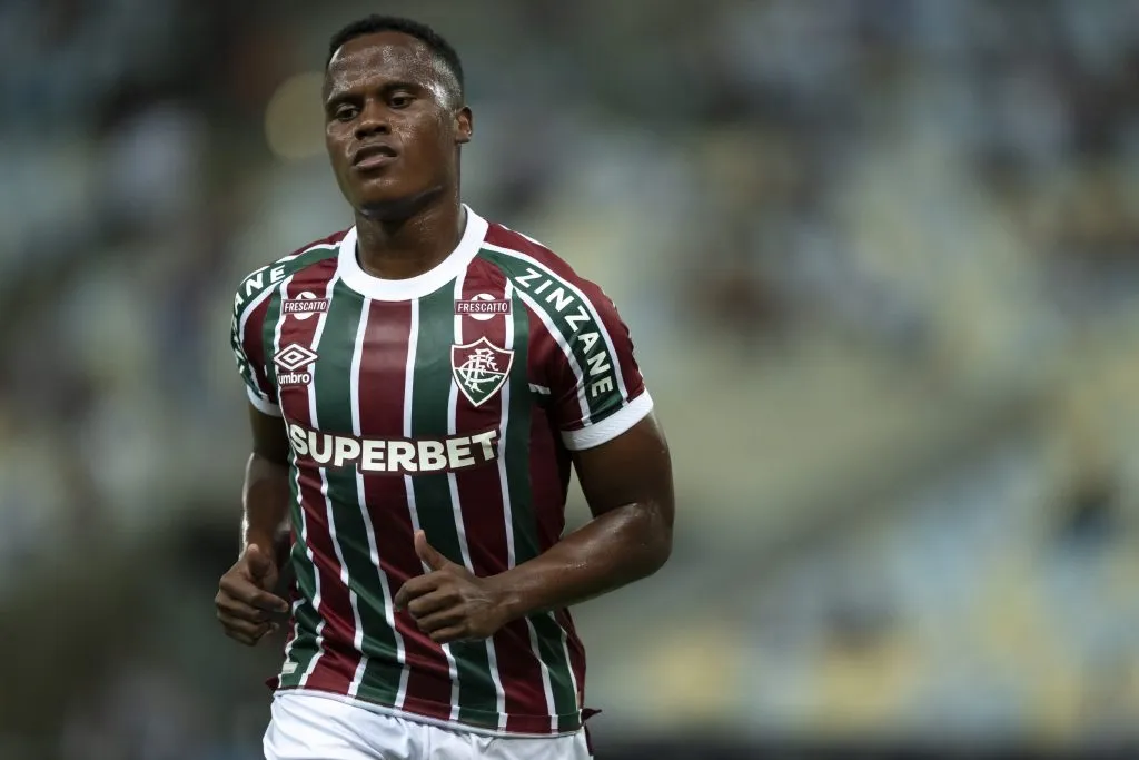 RJ – RIO DE JANEIRO – 14/05/2025 – COPA SUL-AMERICANA 2025, FLUMINENSE X UNION ESPANOLA – Jhon Arias jogador do Fluminense durante partida contra o Union Espanola no estadio Maracana pelo campeonato Copa Sul-americana 2025. Foto: Jorge Rodrigues/AGIF