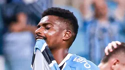 RS - PORTO ALEGRE - 13/05/2025 - COPA SUL-AMERICANA 2025, GREMIO X GODOY CRUZ - Jemerson jogador do Gremio lamenta durante partida contra o Godoy Cruz no estadio Arena do Gremio pelo campeonato Copa Sul-americana 2025.