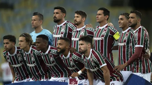 Jogadores do Fluminense posam para foto antes na partida contra Union Espanola no estadio Maracana pelo campeonato Copa Sul-americana 2025. Foto: Jorge Rodrigues/AGIF