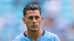 RS - PORTO ALEGRE - 13/04/2025 - BRASILEIRO A 2025, GREMIO X FLAMENGO - Cristian Pavon jogador do Gremio durante partida contra o Flamengo no estadio Arena do Gremio pelo campeonato Brasileiro A 2025.