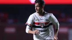 Rodriguinho jogador do São Paulo durante partida contra o Náutico no estádio Morumbi pelo campeonato Copa Do Brasil 2025. Foto: Marcello Zambrana/AGIF