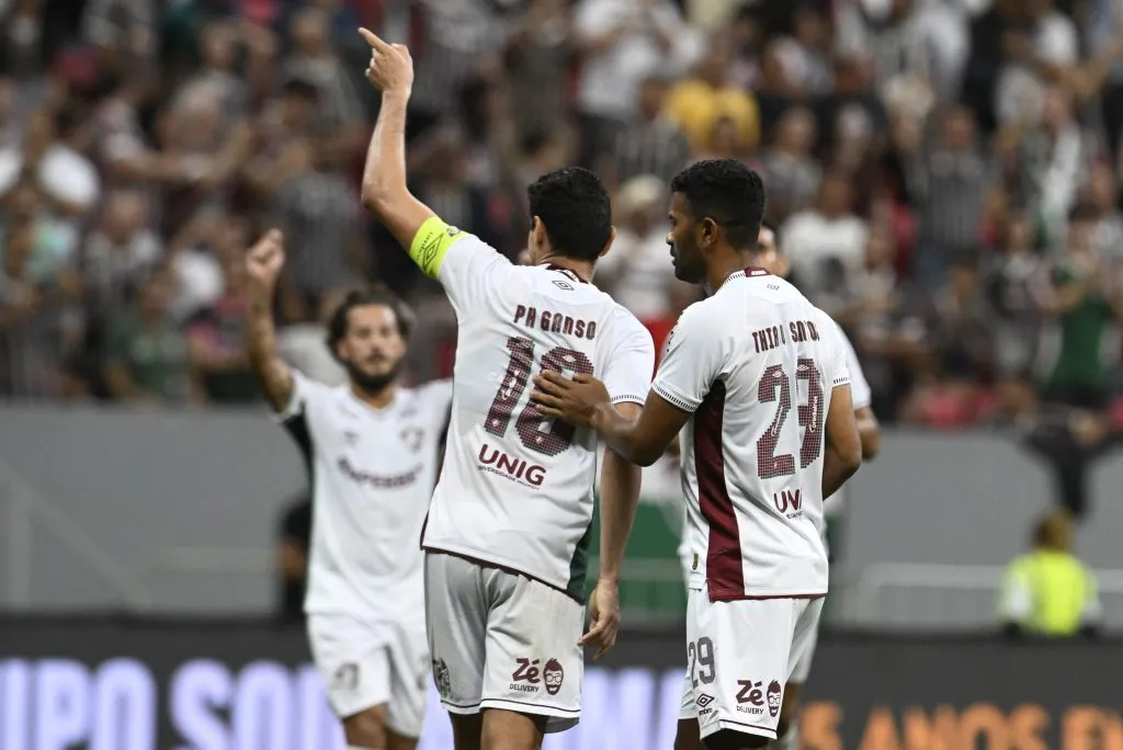 Ganso comemora seu gol pelo Fluminense. Foto: Mateus Bonomi/AGIF
