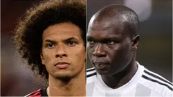 Arão e Aboubakar pode reforçar o Grêmio. Foto: Thiago Ribeiro/AGIF; Ahmad Mora/Getty Images