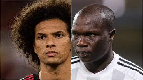 Arão e Aboubakar pode reforçar o Grêmio. Foto: Thiago Ribeiro/AGIF; Ahmad Mora/Getty Images