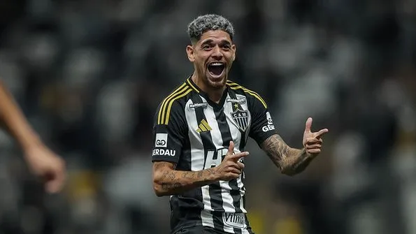 Rubens comemora gol no Atlético. Foto: Pedro Souza / Atlético