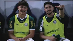 SP - BARUERI - 25/01/2025 - PAULISTA 2025, PALMEIRAS X NOVORIZONTINO - Piquerez e Giay jogadores do Palmeiras durante partida contra o Novorizontino no estadio Arena Barueri pelo campeonato Paulista 2025. Foto: Ettore Chiereguini/AGIF