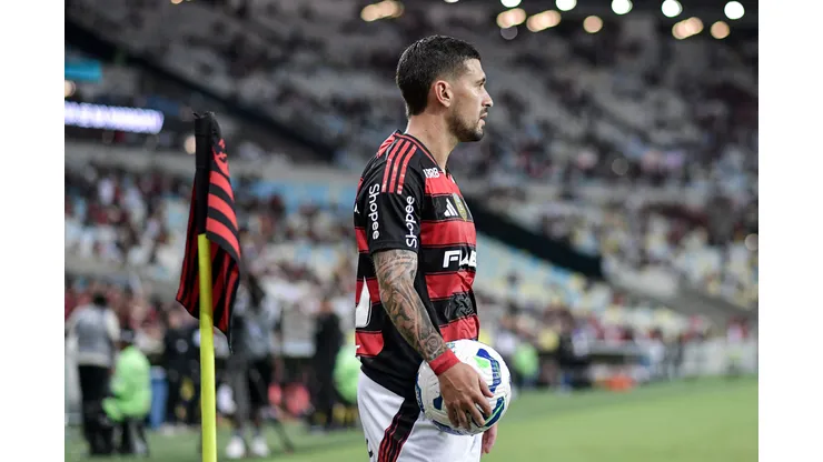 De Arrascaeta jogador do Flamengo durante partida contra o Botafogo-PB no estádio Maracanã pelo campeonato Copa Do Brasil 2025. Foto: Thiago Ribeiro/AGIF