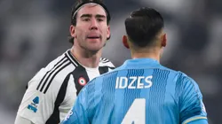 Dusan Vlahovic pela Juventus em partida diante da Venezia. Foto: Nicolò Campo / Alamy Stock Photo