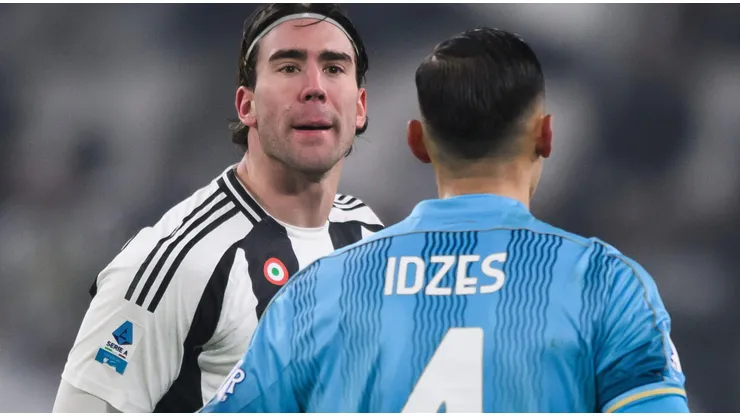 Dusan Vlahovic pela Juventus em partida diante da Venezia. Foto: Nicolò Campo / Alamy Stock Photo