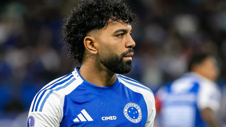 Gabigol durante partida entre Cruzeiro e Palestino-CHI, pela Copa Sul-Americana, no Mineirão.