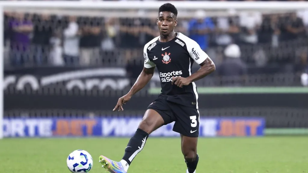 Felix Torres jogador do Corinthians durante partida contra o Novorizontino no estádio Arena Corinthians pelo campeonato Copa Do Brasil 2025. Foto: Marcello Zambrana/AGIF