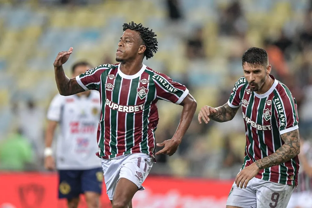 RJ – RIO DE JANEIRO – 29/04/2025 – COPA DO BRASIL 2025, FLUMINENSE X APARECIDENSE – Keno jogador do Fluminense comemora seu gol durante partida contra o Aparecidense no estadio Maracana pelo campeonato Copa Do Brasil 2025. Foto: Thiago Ribeiro/AGIF