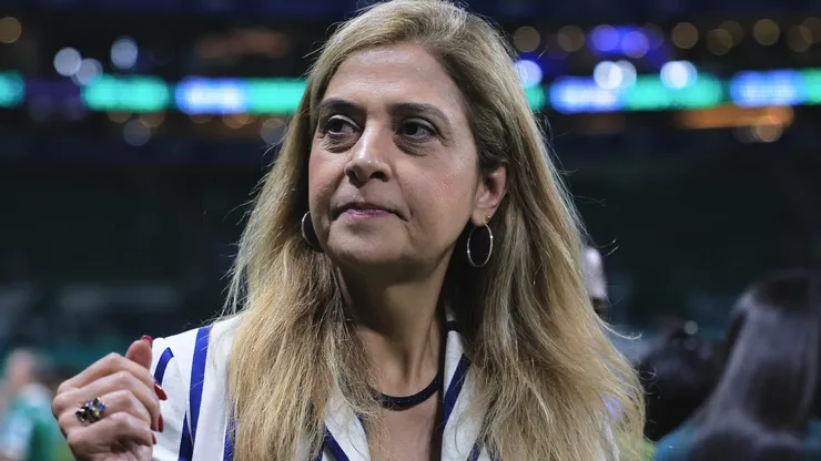 Leila Pereira durante partida entre Ceará e Palmeiras, no Allianz Parque, pela Copa do Brasil.