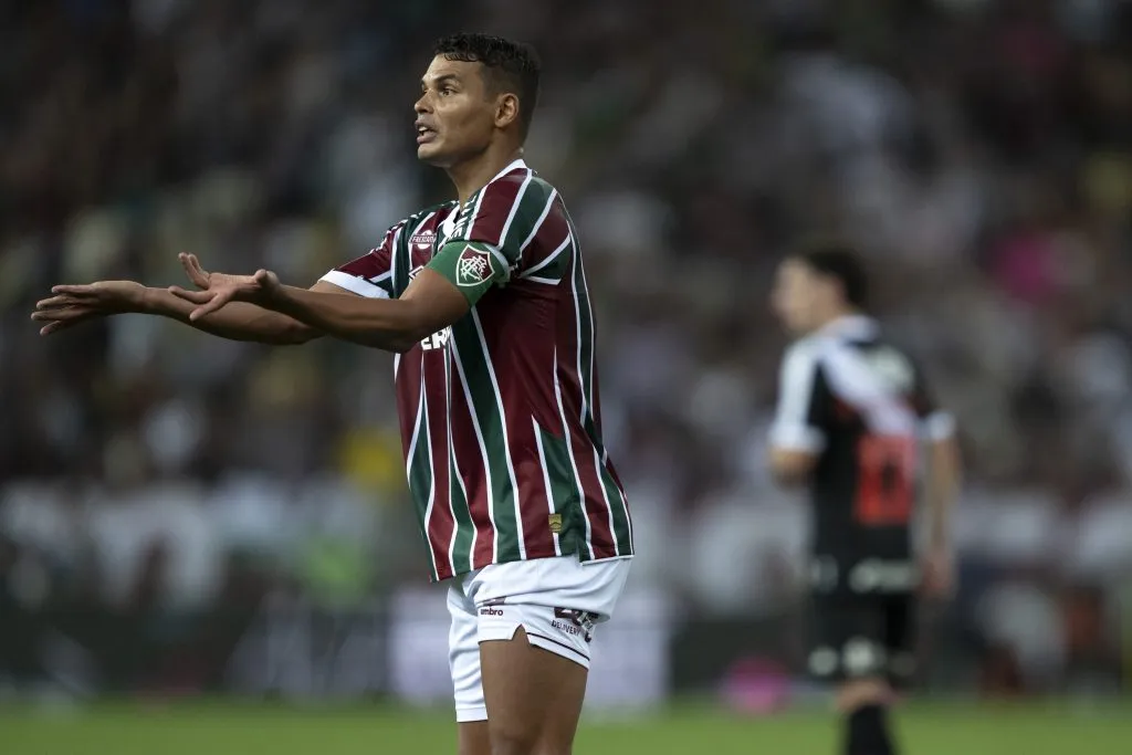 Thiago Silva durante o clássico contra o Vasco. Foto: Jorge Rodrigues/AGIF