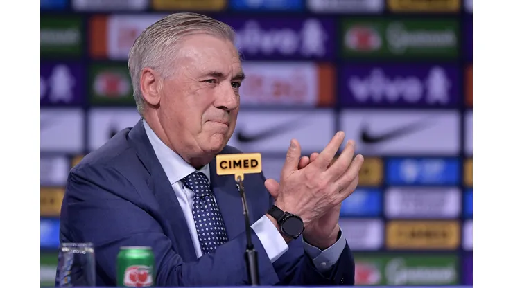 RJ - RIO DE JANEIRO - 26/05/2025 - SELECAO BRASILEIRA, CARLO ANCELOTTI CONVOCACAO - Carlo Ancelotti italiano tecnico da Selecao Brasileira convoca os jogadores para os jogos diante de Equador e Paraguai, nos proximos dias 5 e 10, pelas Eliminatorias Sul-Americanas para a Copa do Mundo de 2026, evento realizado no Hotel Hotel Gran Hyatt na Barra da Tijuca, Zona Oeste do Rio de Janeiro, nesta segunda (26). Foto: Thiago Ribeiro/AGIF