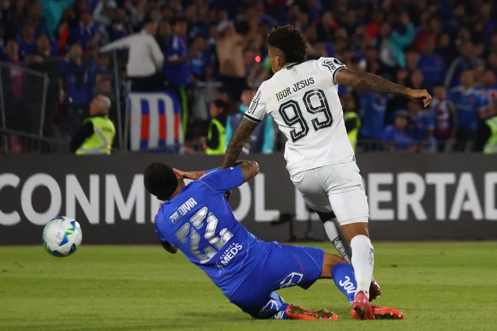 Igor Jesus do Botafogo em partida contra Universidad de Chile – Foto: Marcelo Hernandez/Getty Images