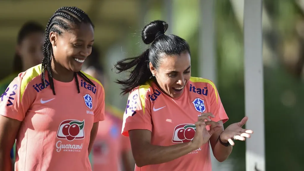 Marta em treinamento da Seleção Brasileira Feminina