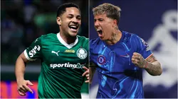 Palmeiras x Chelsea no Mundial. Foto: Alex Pantling/Getty Images; Fabio Giannelli/AGIF