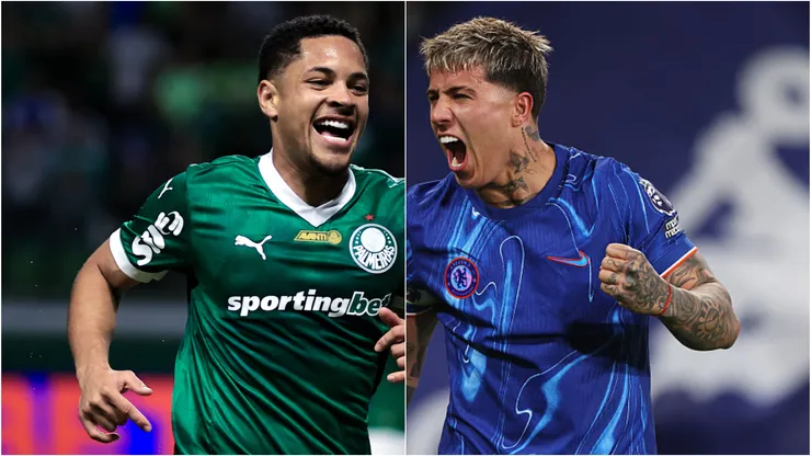 Palmeiras x Chelsea no Mundial. Foto: Alex Pantling/Getty Images; Fabio Giannelli/AGIF