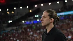 Filipe Luís, técnico do Flamengo, durante partida contra o Botafogo, pelo Brasileirão Betano. Foto: Thiago Ribeiro/AGIF.