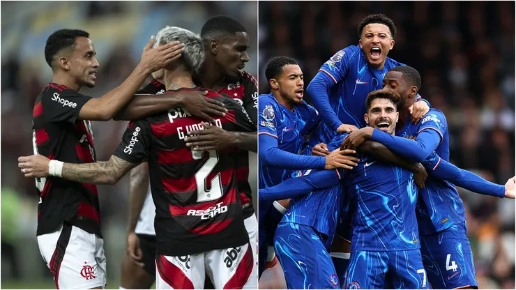 Flamengo x Chelsea no Mundial. Foto: Bryn Lennon/Getty Images; Jorge Rodrigues/AGIF