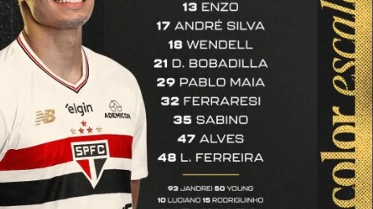 Escalação do São Paulo