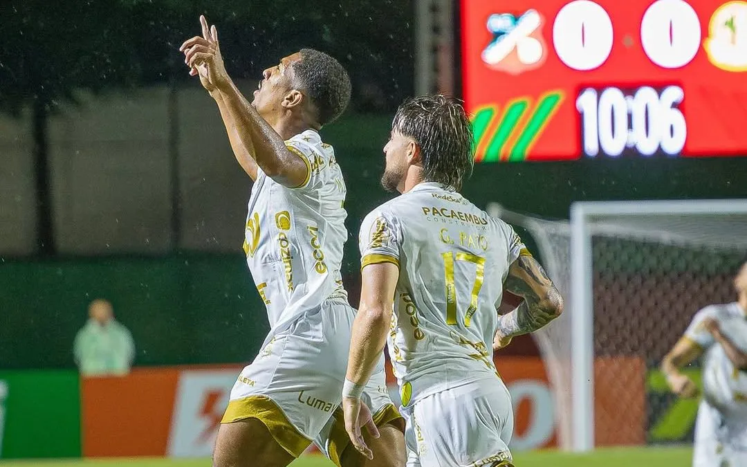Matheus Davó comemora gol do Mirassol contra o Velo Clube. Foto: Divulgação redes sociais/@davooficial