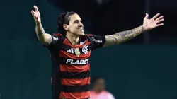 SP - SAO PAULO - 25/05/2025 - BRASILEIRO A 2025, PALMEIRAS X FLAMENGO - Pedro jogador do Flamengo comemora o gol de Ayrton Lucas durante partida contra o Palmeiras no estadio Arena Allianz Parque pelo campeonato Brasileiro A 2025. Foto: Marcello Zambrana/AGIF