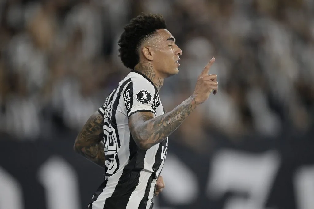 Igor Jesus comemora seu gol pelo Botafogo na Libertadores. Foto: Alexandre Loureiro/AGIF