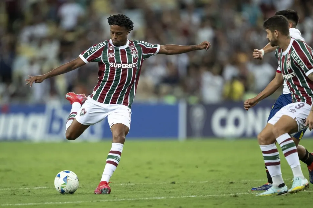Keno jogador do Fluminense durante partida contra o Union Espanola no estadio Maracana pelo campeonato Copa Sul-americana 2025 – Foto: Jorge Rodrigues/AGIF