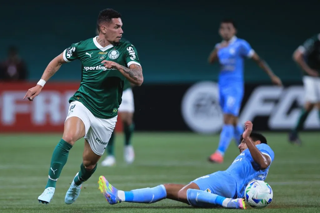 SP – SAO PAULO – 28/05/2025 – COPA LIBERTADORES 2025, PALMEIRAS X SPORTING CRISTAL – Paulinho jogador do Palmeiras durante partida contra o Sporting Cristal no estadio Arena Allianz Parque pelo campeonato Copa Libertadores 2025. Foto: Ettore Chiereguini/AGIF